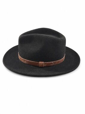 Brixton Black Wool Fedora with Gold Logo